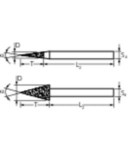 PFERD Diamentowe sciernice trzpieniowe DSK 10,0-60°/6 D 126