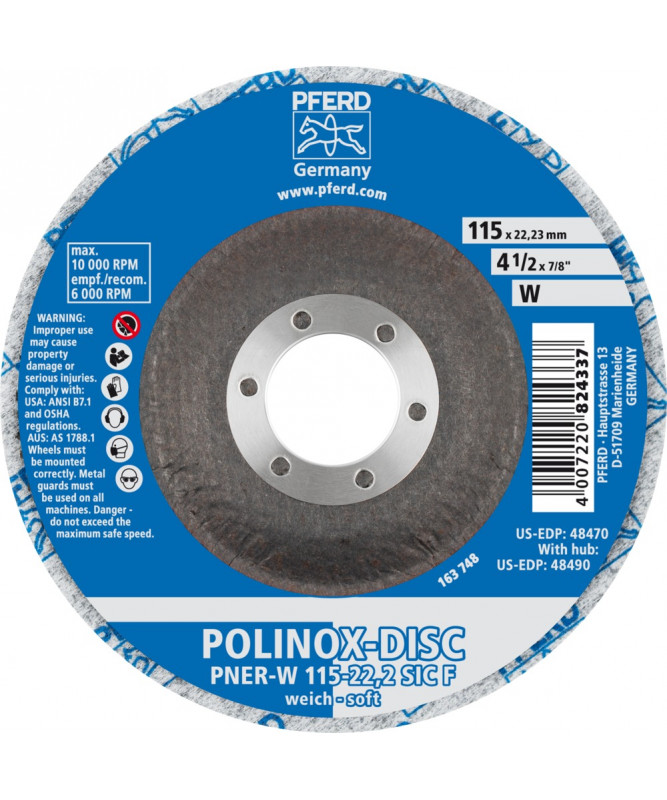 PFERD Dyski z wlókniny sprasowanej POLINOX DISC PNER-W 115-22,2 SiC F