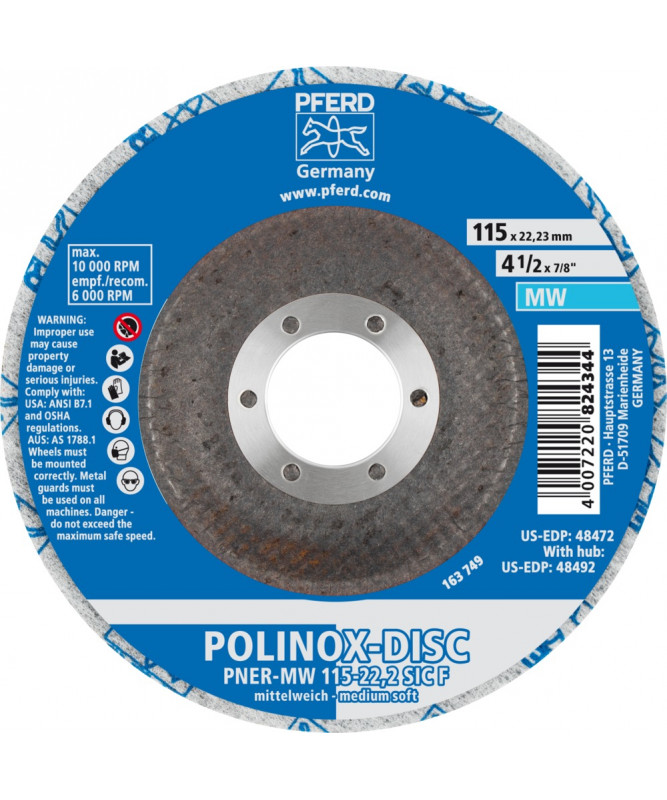 PFERD Dyski z wlókniny sprasowanej POLINOX DISC PNER-MW 115-22,2 SiC F