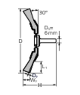 PFERD Szczotki stozkowe trzpieniowe, nieplecione KBU 9510/6 INOX 0,30