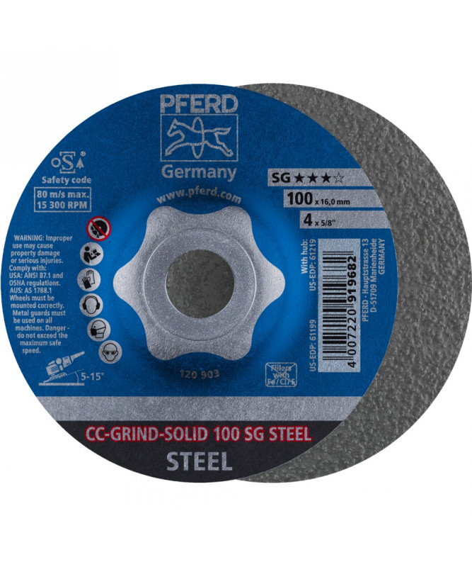 PFERD CC-GRIND-Sciernica tarczowa CC-GRIND-SOLID 100 SG STEEL/16,0