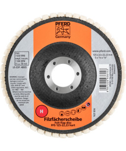 Twarde filcowe ściernice listkowe FFS Ø125mm otwór 22,23mm do prac polerskich Pferd