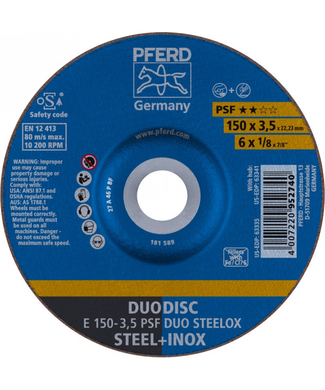 PFERD Sciernice tarczowe do zdzierania E 150-3,5 PSF DUO STEELOX