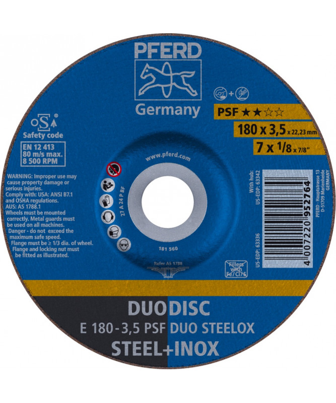 PFERD Sciernice tarczowe do zdzierania E 180-3,5 PSF DUO STEELOX