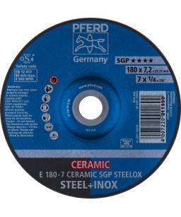 PFERD Sciernice tarczowe do zdzierania E 180-7 CERAMIC SGP STEELOX