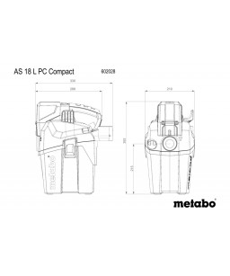 Metabo 602028850 - Odkurzacz Akumulatorowy AS 18 L PC Compact