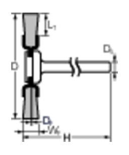 PFERD Szczotki tarczowe trzpieniowe, nieplecione RBU 1602/2,34 INOX 0,10