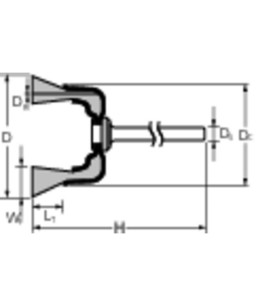 PFERD Szczotki garnkowe trzpieniowe, nieplecione TBU 1803/2,34 SiC 800 0,25