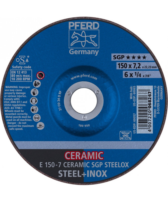 PFERD Sciernice tarczowe do zdzierania E 150-7 CERAMIC SGP STEELOX