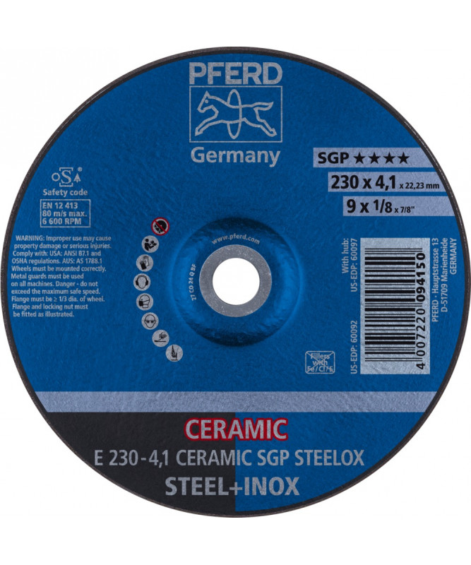 PFERD Sciernice tarczowe do zdzierania E 230-4,1 CERAMIC SGP STEELOX