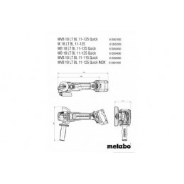 Szlifierka kątowa WVB 18 LT BL 11-125 QUICK INOX Metabo aku 613091850