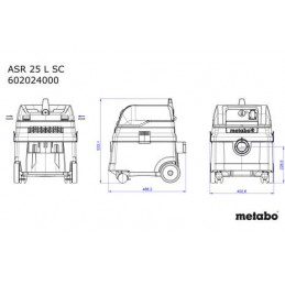 Odkurzacz przemysłowy ASR 25 L SC 1400W Metabo 602024000