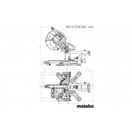 KGS 18 LTX BL 305 Ukośnica akumulatorowa 18V Metabo 614305850