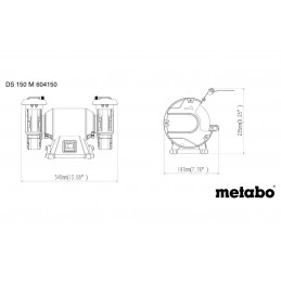 DS 150 M Szlifierka stołowa podwójna 370W Metabo 604150000