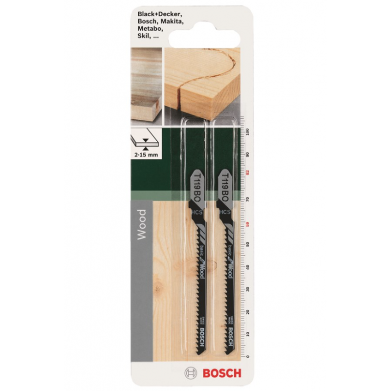 Brzeszczot do wyrzynarki Bosch Basic for Wood T 119 BO 2szt 2609256717