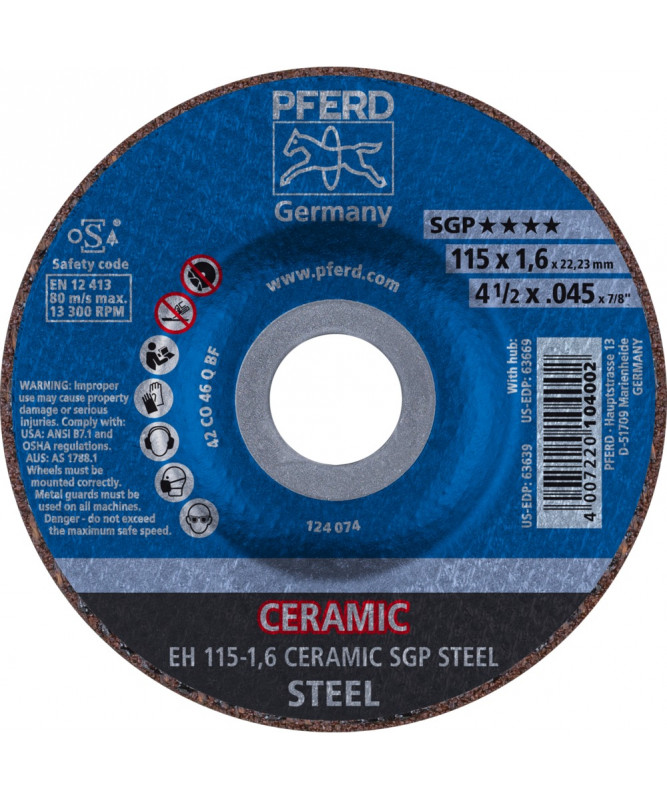 PFERD Sciernice tarczowe do ciecia EH 115-1,6 CERAMIC SGP STEEL