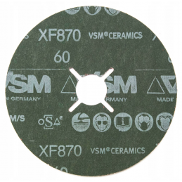Dysk fibrowy VSM P60 180mm stali nierdzewnej XF870