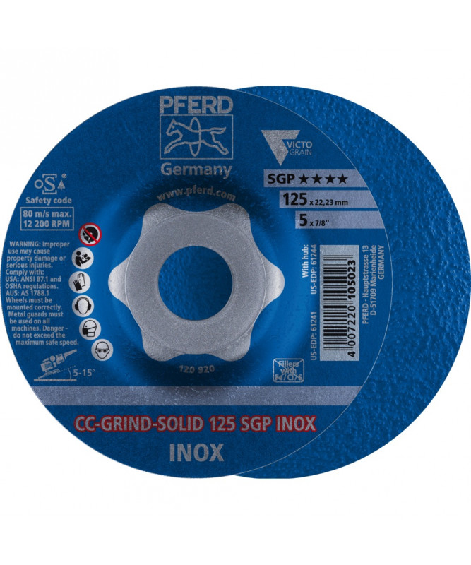 PFERD CC-GRIND-Sciernica tarczowa CC-GRIND-SOLID 125 SGP INOX