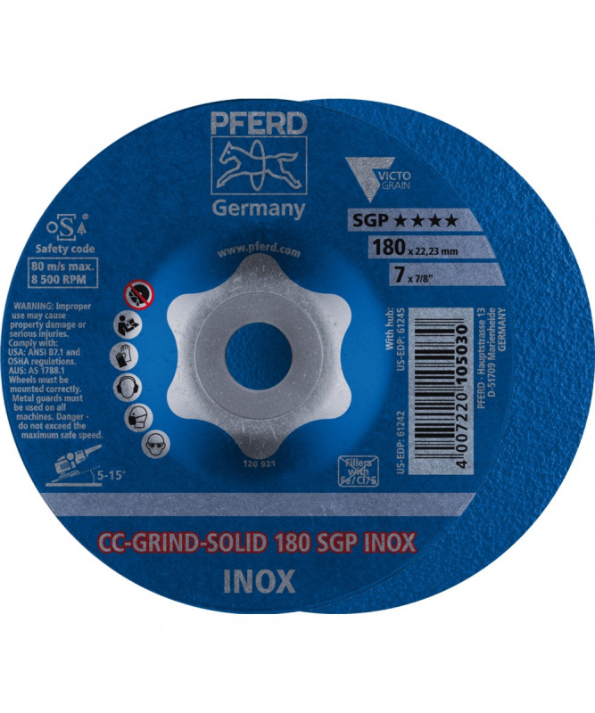 PFERD CC-GRIND-Sciernica tarczowa CC-GRIND-SOLID 180 SGP INOX