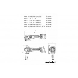 WB 18 LT BL 11-125 QUICK Szlifierka kątowa aku Metabo 613054850