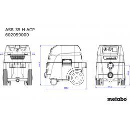 ASR 35 H ACP Odkurzacz uniwersalny z 2 filtrami HEPA Metabo 602059000