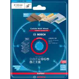 Tarcza tnąca EXPERT Carbide Multi Wheel 125 mm, 22,23 mm Bosch 2608901189