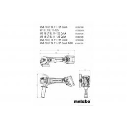 W 18 LT BL 11-125 Szlifierka kątowa aku Metabo 613052510