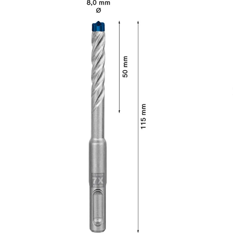 Wiertło udarowe EXPERT SDS plus-7X 8 x 50 x 115 mm Bosch 2608900087