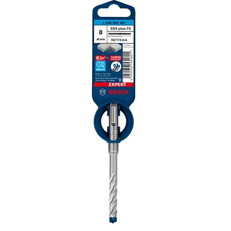 Wiertło udarowe EXPERT SDS plus-7X 8 x 50 x 115 mm Bosch 2608900087 Wiertło udarowe EXPERT SDS plus-7X 8 x 50 x 115 mm Bosch 2608900087