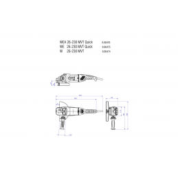 WE 26-230 MVT QUICK Sieciowa Szlifierka kątowa z WYŁĄCZNIKIEM CZUWAKOWYM Metabo 606475260