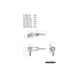 WP 2200-230 Sieciowa Szlifierka kątowa Z WYŁĄCZNIKIEM CZUWAKOWYM Metabo 606436000