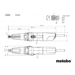 G 400 PNEUMATYCZNA szlifierka prosta Karton Metabo 601052000