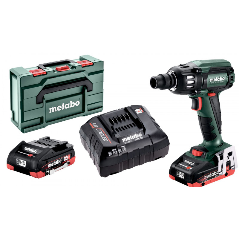 SSW 18 LTX 400 BL Akum. zakrętak udarowy 2x4Ah LiHD z ładowarką Metabo 602205800