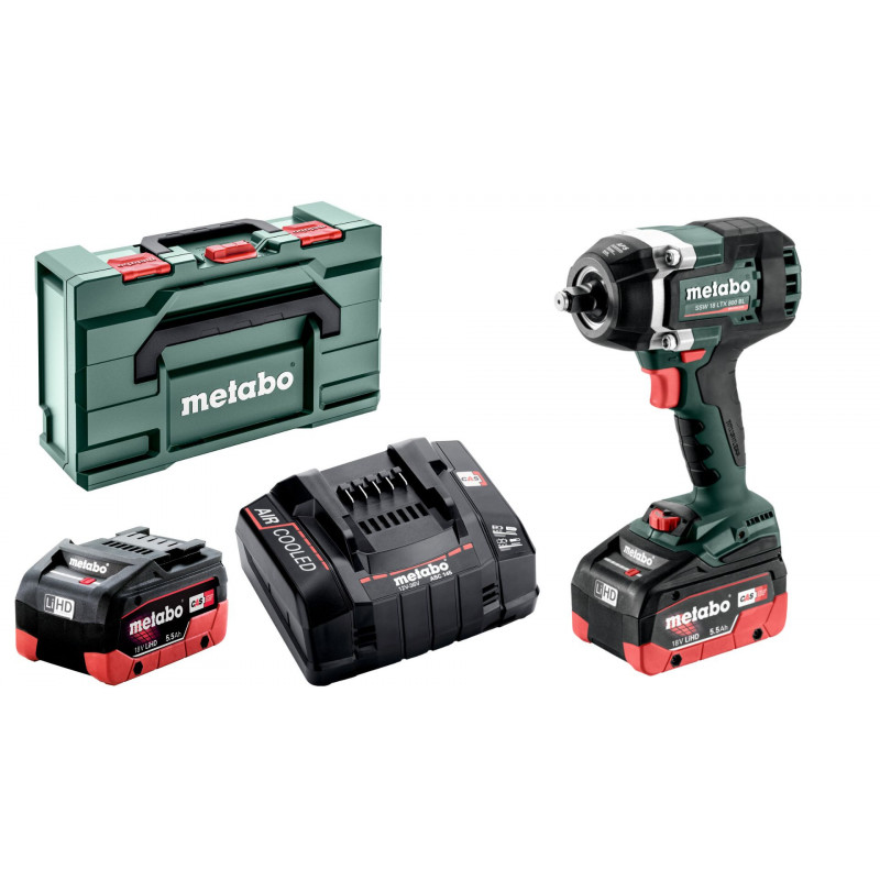 SSW 18 LTX 800 BL Akum. zakrętak udarowy 2x5.5Ah LiHD i ładowarka Metabo 602403660