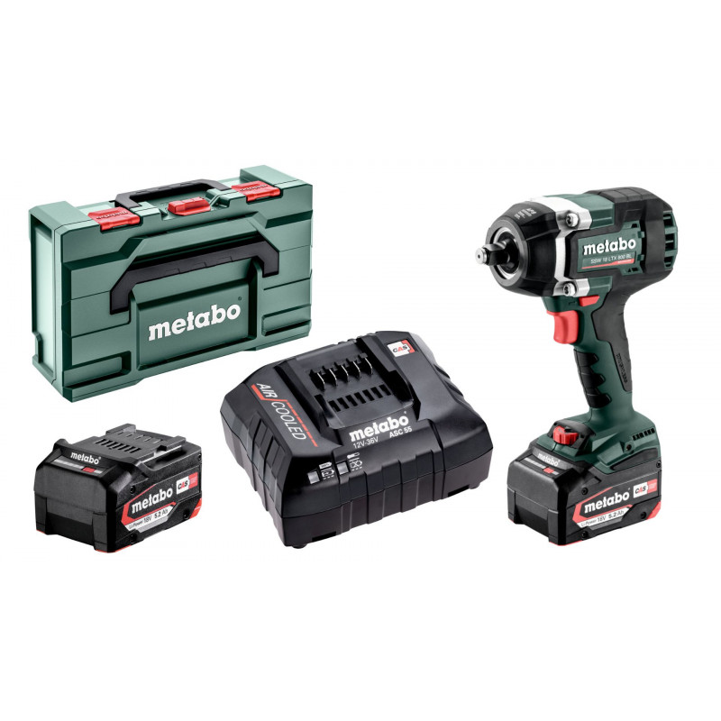 SSW 18 LTX 800 BL Akum. zakrętak udarowy 2x5.2Ah LiPOWER i ładowarka Metabo 602403650