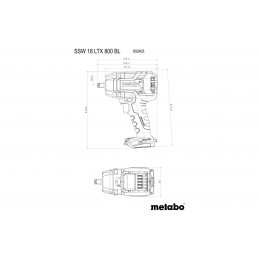 SSW 18 LTX 800 BL Akum. zakrętak udarowy Karton Metabo 602403850