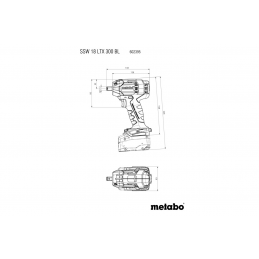 SSW 18 LTX 300 BL  Akum. Zakrętak Udarowy 2x5.2Ah LiPOWER i ładowarka Metabo 602395650