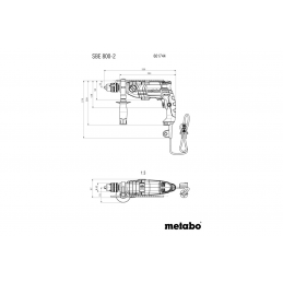 SBE 800-2 Wiertarka udarowa z uchwytem Futuro Plus Metabo 601744000