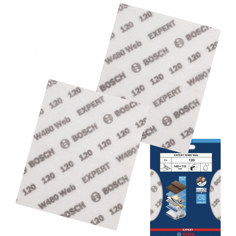 Arkusz do szlifowania ręcznego BOSCH EXPERT W480 Web 1/4 115 x 140 mm G120 (1opak/2szt) Arkusz do szlifowania ręcznego BOSCH EXPERT W480 Web 1/4 115 x 140 mm G120 (1opak/2szt)