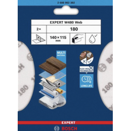 Arkusz do szlifowania ręcznego BOSCH EXPERT W480 Web 1/4 115 x 140 mm G180 (1opak/2szt)