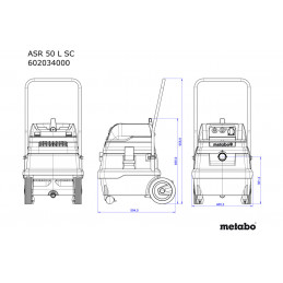 Odkurzacz przemysłowy ASR 50 L SC 1400W Metabo 602034000
