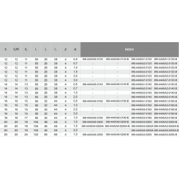 FREZ TRZPIENIOWY WEGLIK FI 12,0 26/ 83 Z4 HA12 VHM AT 440N X-MILL 440N FANAR M9-444XA0-0120
