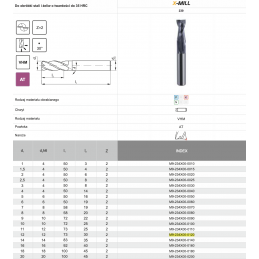 FREZ TRZPIENIOWY WEGLIK FI 12,0  30/ 73 Z2 HA12 VHM AT X-MILL 230 X-MILL 230 FANAR M9-234X00-0120