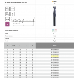 FREZ TRZPIENIOWY WEGLIK FI  3,0  8/50 Z2 HA4 VHM AT X-MILL 230 X-MILL 230 FANAR M9-234X00-0030