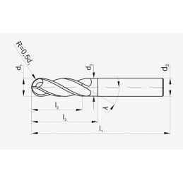 FREZ TRZPIENIOWY WEGLIK FI  4,0 R2,0 11/57 Z4 HA4 VHM TS B440N MASTERMILL B440N FANAR M9-44GMAX-0040