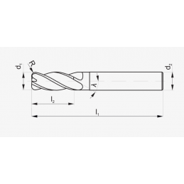 FREZ TRZPIENIOWY WEGLIK FI  8,0 R0,5 19/63 Z6 HA8 VHM TS R645 HRC FANAR M9-64G901-0080