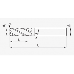 FREZ TRZPIENIOWY WEGLIK FI  5,0 13/57 Z3 HA6 VHM AT X-MILL 345 R345 FANAR M9-344X00-0050