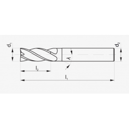FREZ TRZPIENIOWY WEGLIK FI  6,0 19/50 Z2 HA6 VHM AT X-MILL 230 X-MILL FANAR M9-234X00-0060