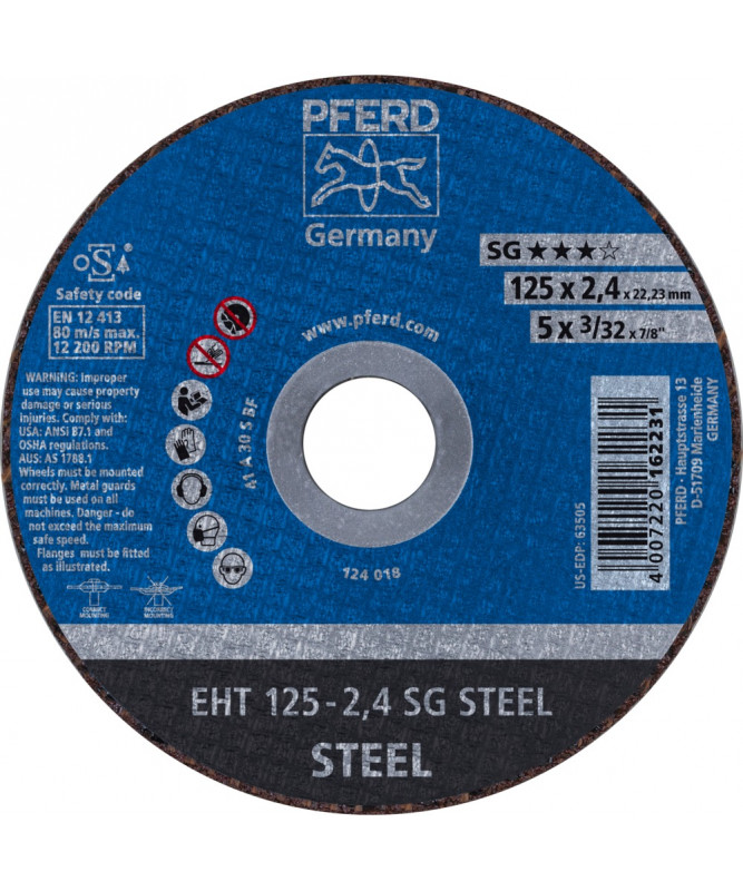 PFERD Sciernice tarczowe do ciecia EHT 125-2,4 SG STEEL