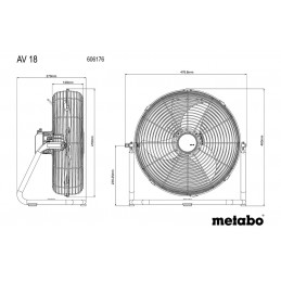 Wentylator akumulatorowy AV 18 V 606176850 Metabo